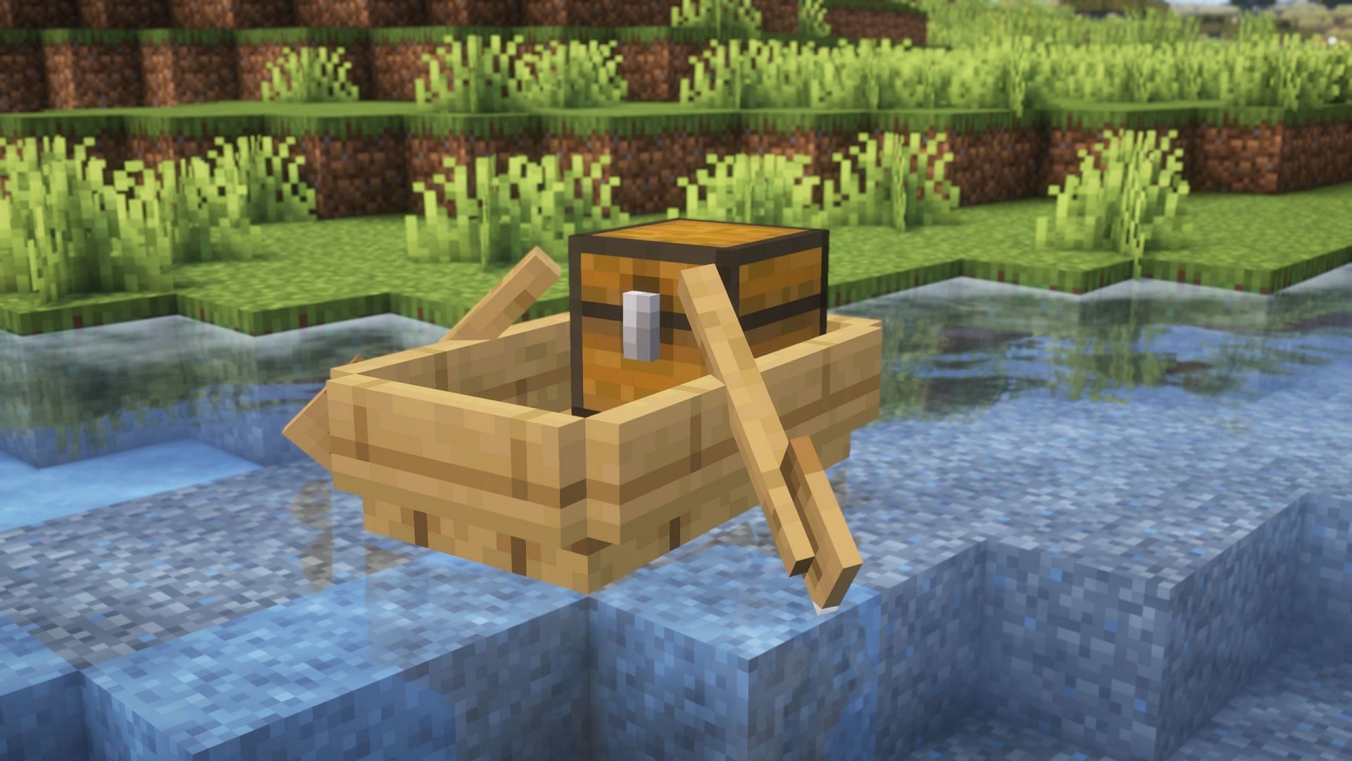 The boat can now have a chest attached to it for more on-the-go storage (Image via Sportskeeda Gaming || Mojang Studios)